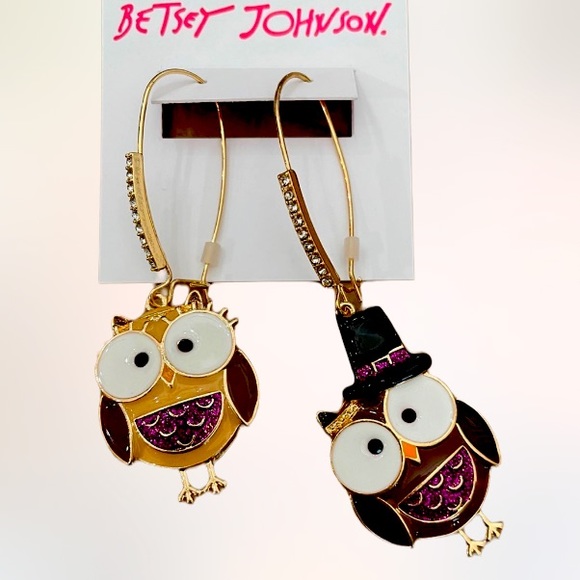 New Betsey Johnson 🦉Drop Earrings - Picture 3 of 9